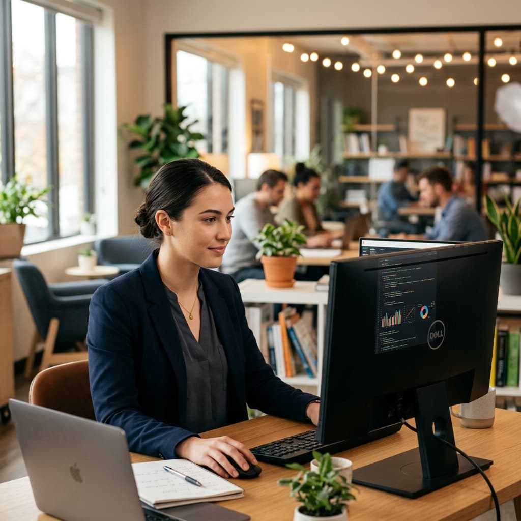Professional working with data visualizations